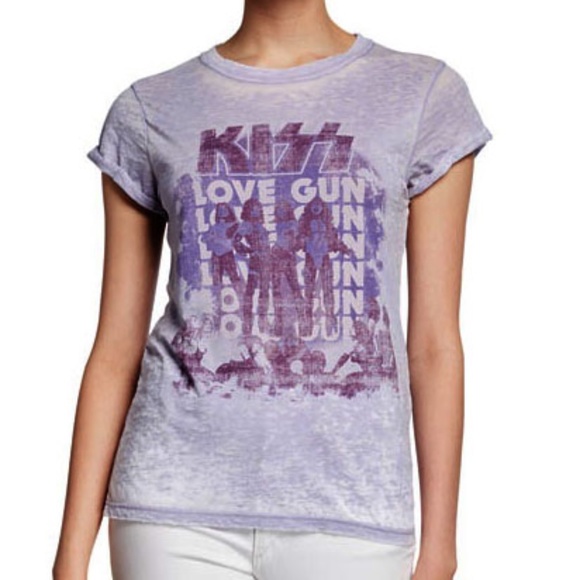 Recycled Karma Tops - Kiss Burnout Vintage Inspired Graphic T-Shirt